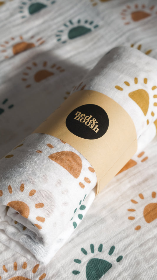 Cotton Muslin Swaddle - Sun Shine