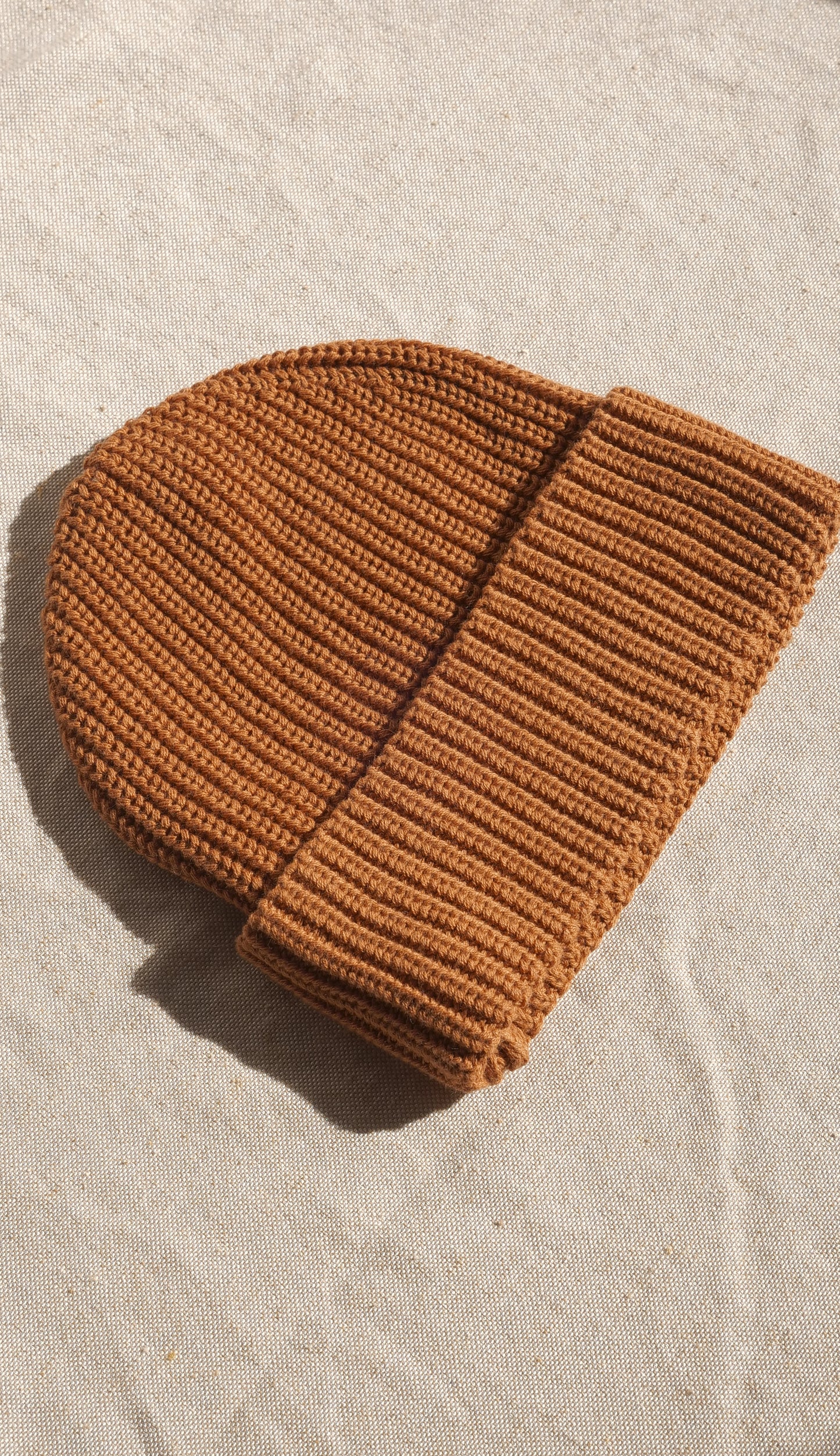 Organic cotton knit beanie - Rust