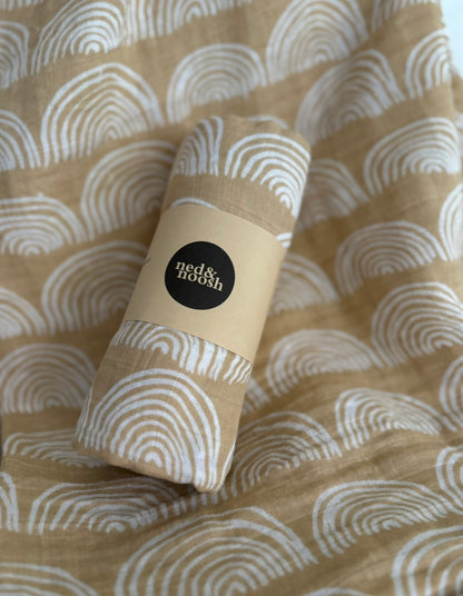 Cotton Muslin Swaddle - Earthy Rainbow
