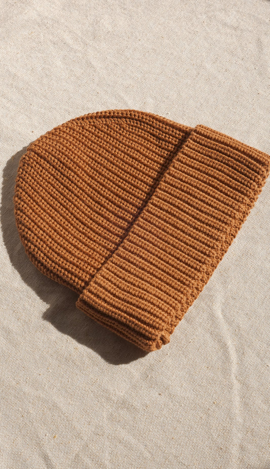 Organic cotton knit beanie - Rust