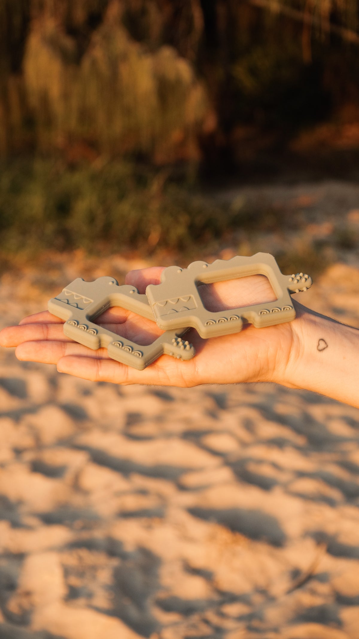 Crocodile Silicone Teether - Sage – Ned & Noosh
