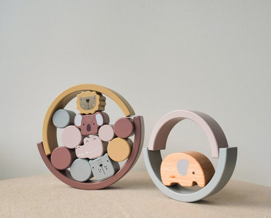 Wooden Animal Rainbow Set