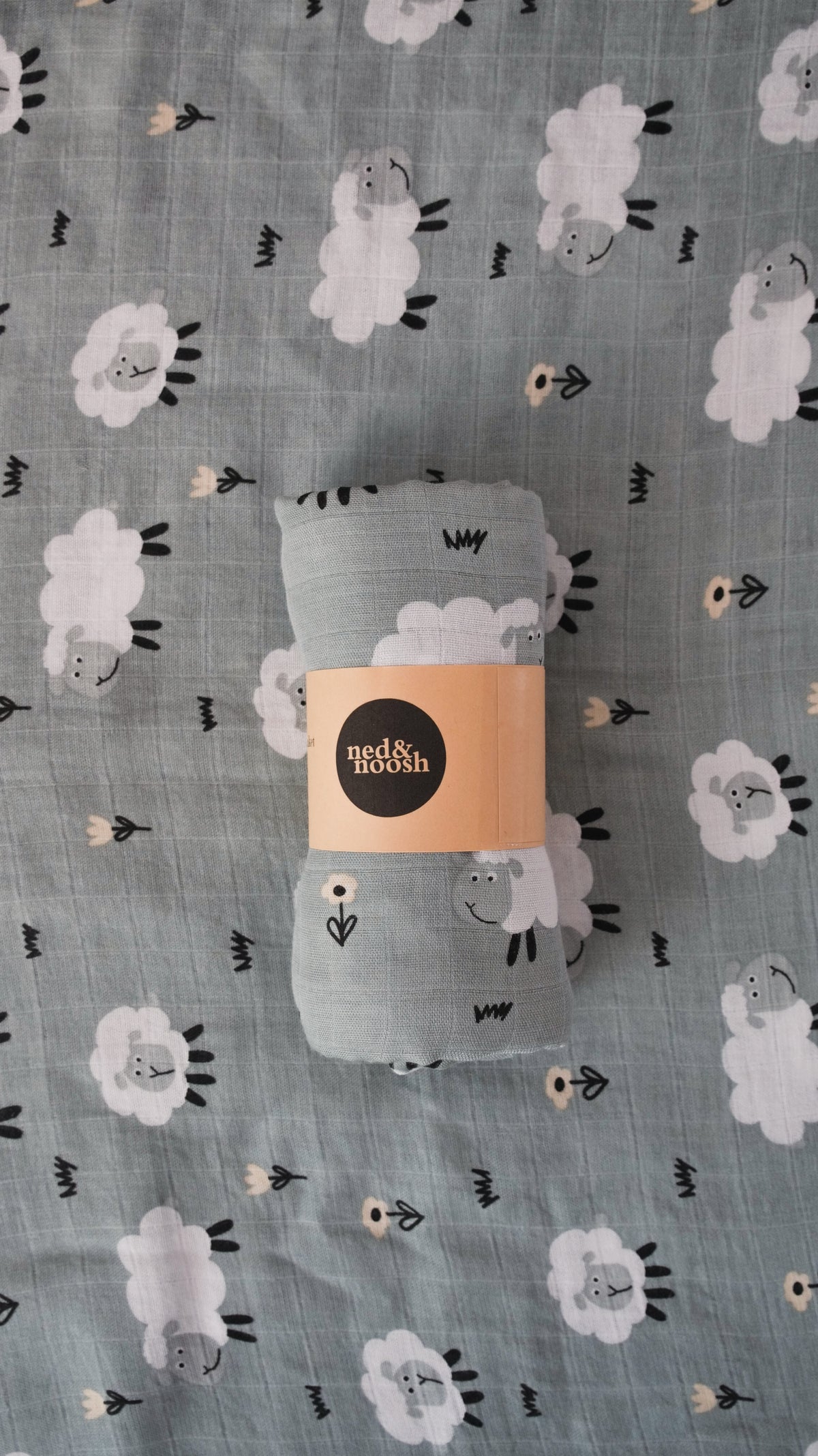 Bamboo Cotton Muslin Swaddle - Happy Sheep