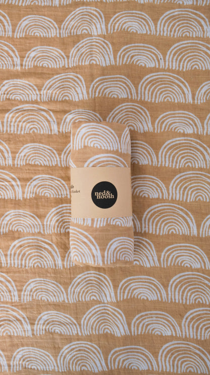 Cotton Muslin Swaddle - Earthy Rainbow